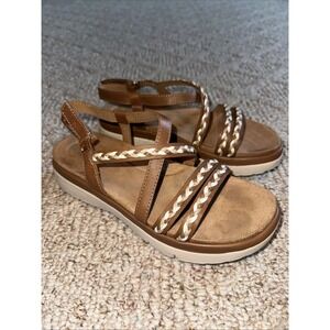 WOMENS Easy Spirit Strappy Comfort SEAISHA Sandals Brown  Size 7.5‎ EUC